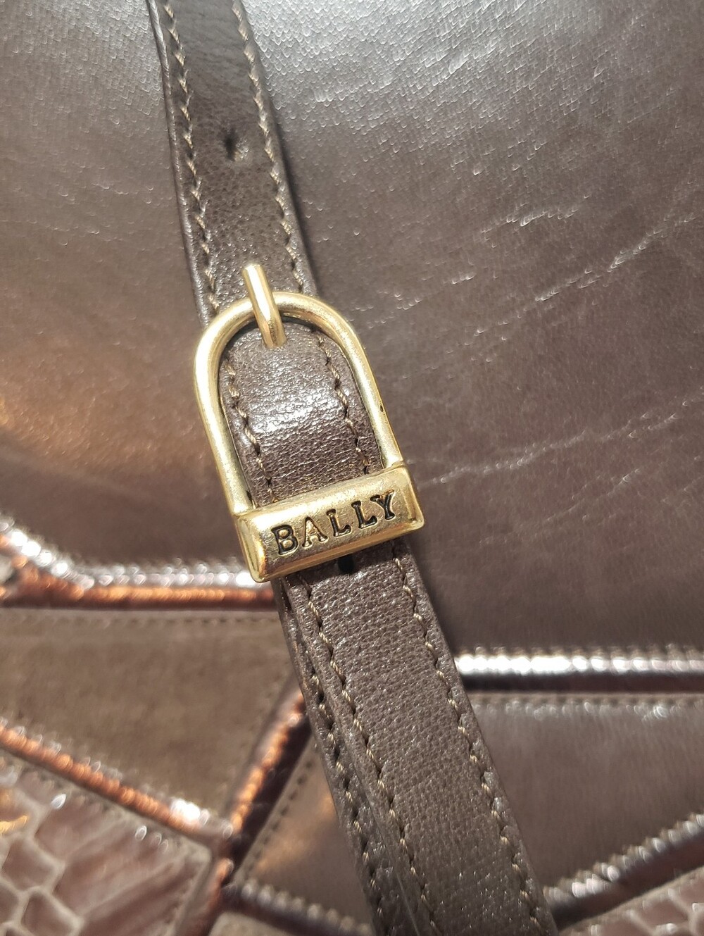 Bally Italy Vintage 1980s Structured Leather Shoulder Bag Clutch - Picture 4 of 12